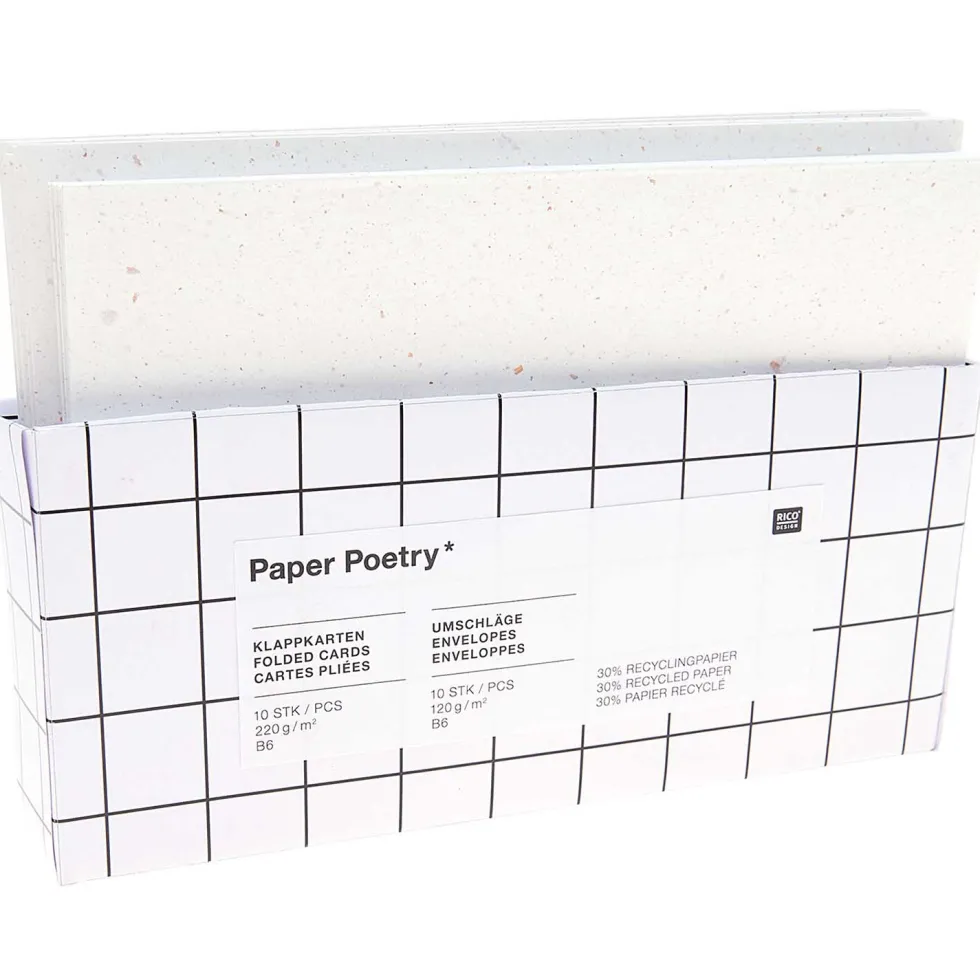 Zestaw kopert i kart - Paper Poetry - White, B6, 10 szt.