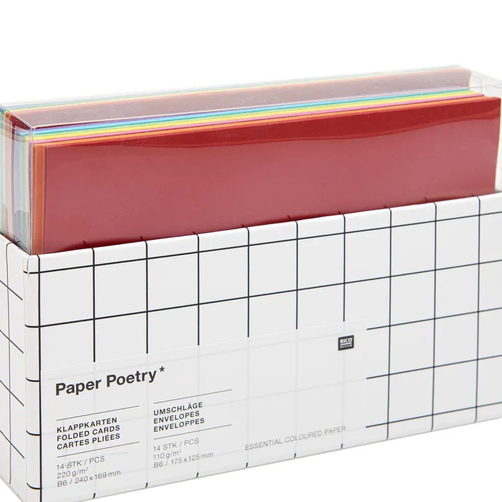 Zestaw kopert i kart Rainbow - Paper Poetry - Classic, B6, 14 szt.