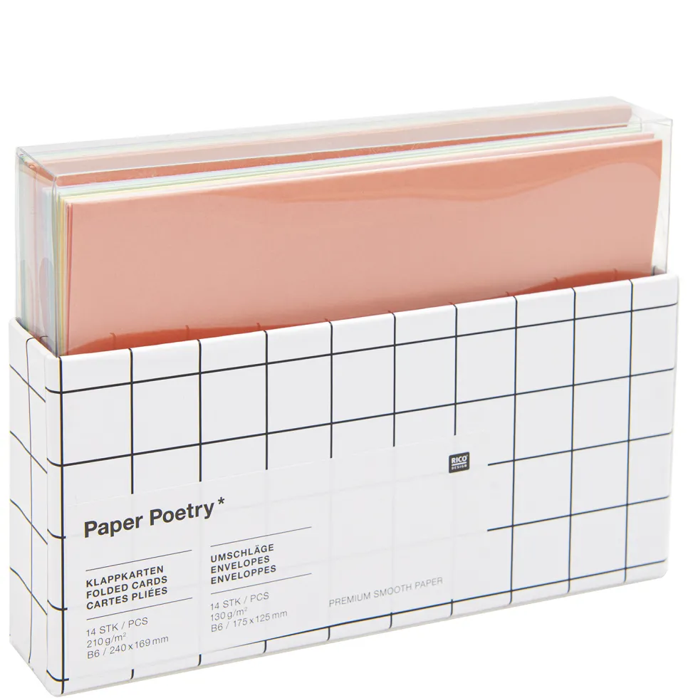 Zestaw kopert i kart Rainbow - Paper Poetry - Pastel, B6, 14 szt.