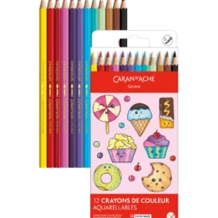 Zestaw kredek akwarelowych Kawaii Candy - Caran d'Ache - 12 szt.