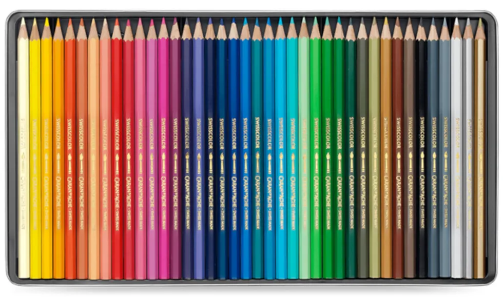 Zestaw kredek akwarelowych Swisscolor - Caran d'Ache - 40 kolorów