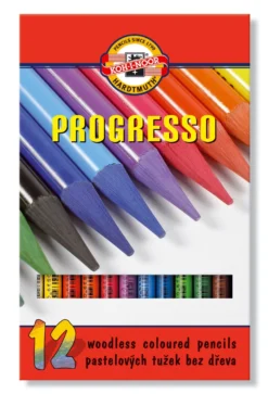 Zestaw kredek bezdrzewnych Progresso - Koh-I-Noor - 12 szt.