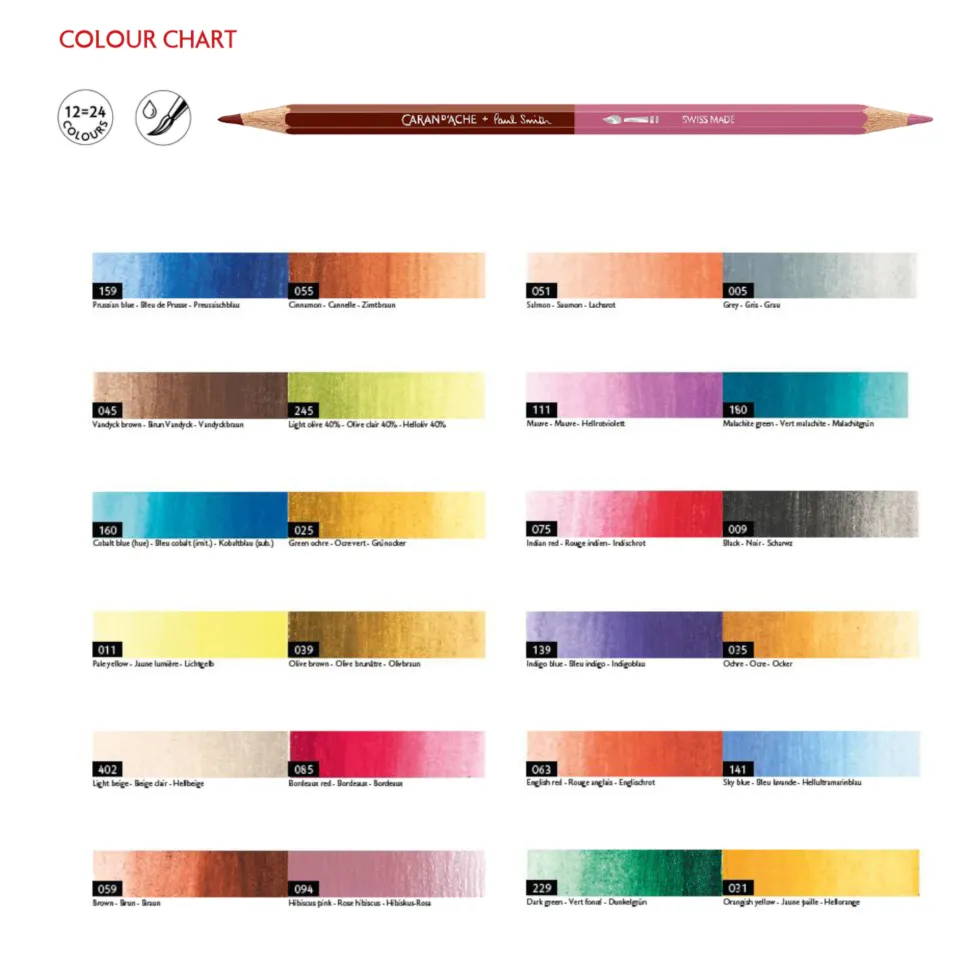 Zestaw kredek Bicolor Special Edition Paul Smith - Caran d'Ache - 12 szt.