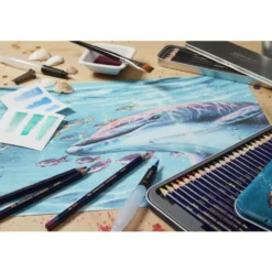 Zestaw kredek Inktense w metalowej kasecie - Derwent - 24 kolory