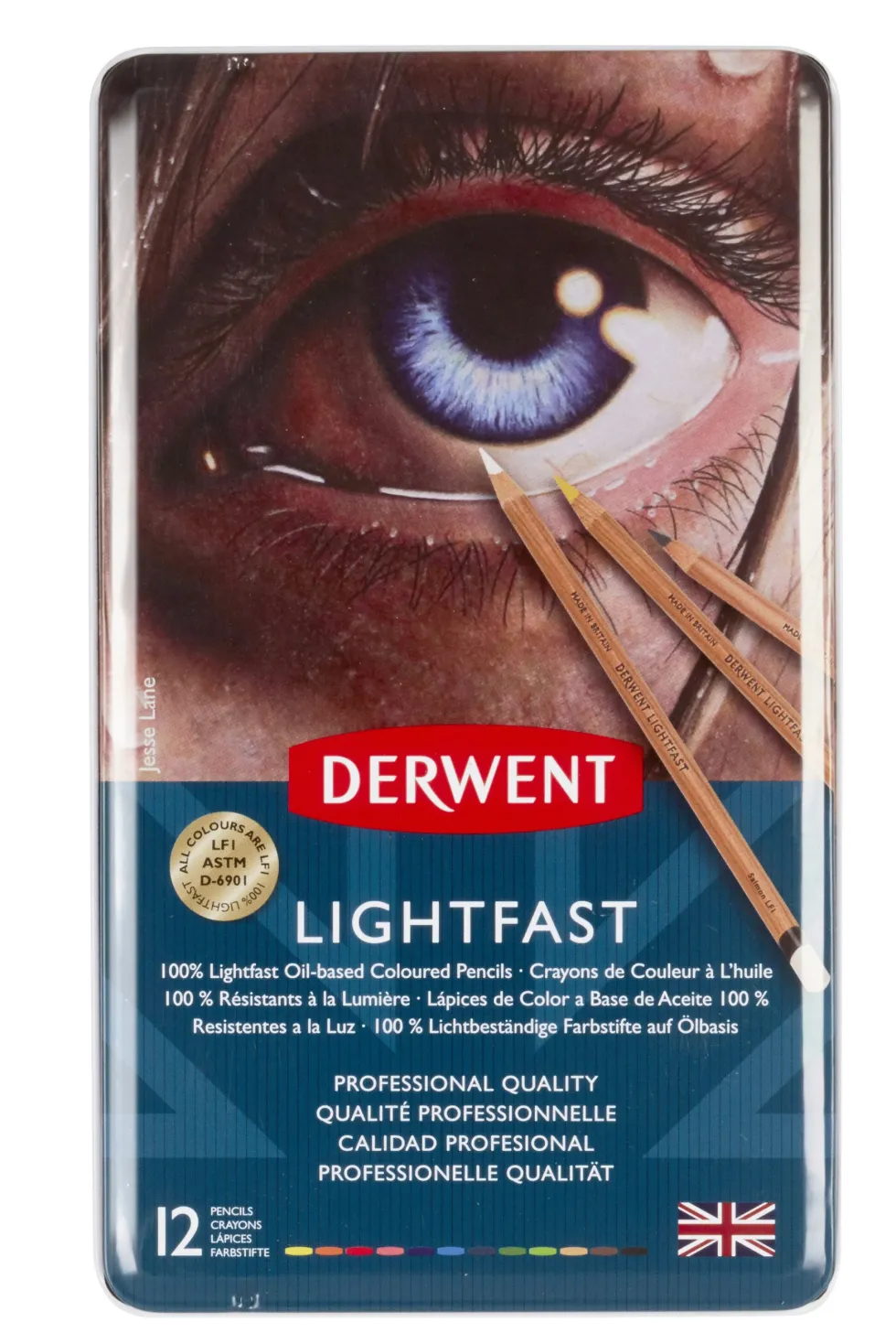 Zestaw kredek Lightfast w metalowej kasecie - Derwent - 12 kolorów