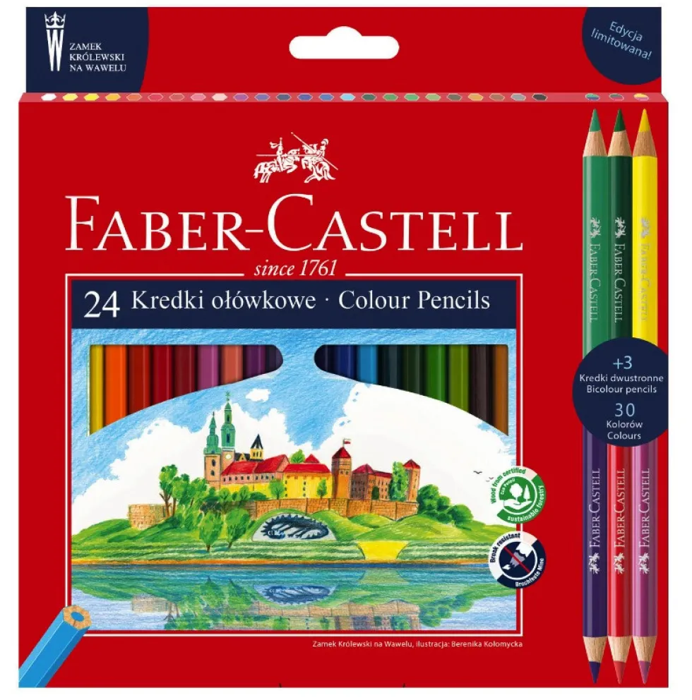 Zestaw kredek ołówkowych Zamek na Wawelu - Faber-Castell - 30 kolorów