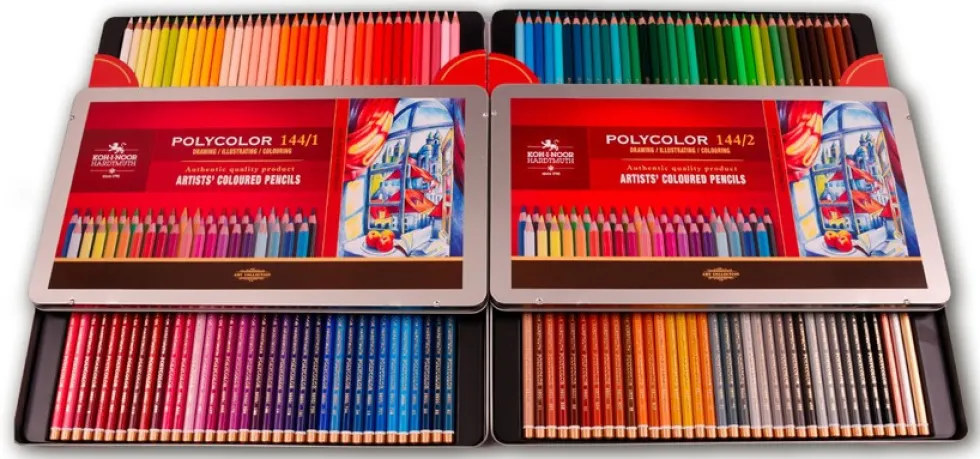 Zestaw kredek Polycolor w metalowej kasetce - Koh-I-Noor - 144 kolory