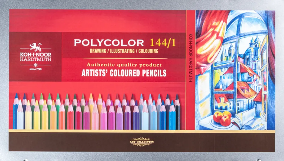Zestaw kredek Polycolor w metalowej kasetce - Koh-I-Noor - 144 kolory