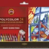 Zestaw kredek Polycolor z ołówkiem i temperówką - Koh-I-Noor - 24 kolory