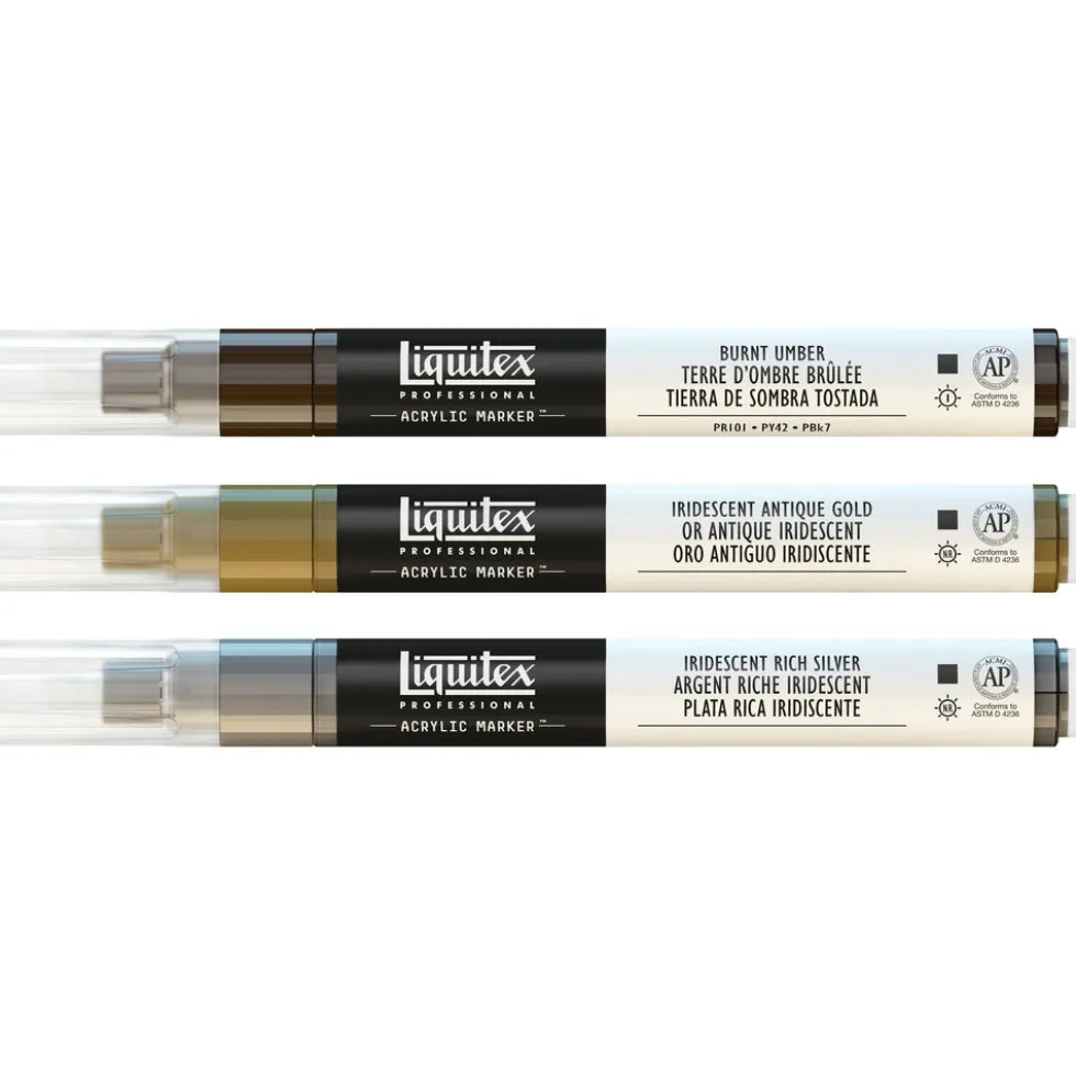 Zestaw markerów akrylowych Iridescent - Liquitex - 3 szt.
