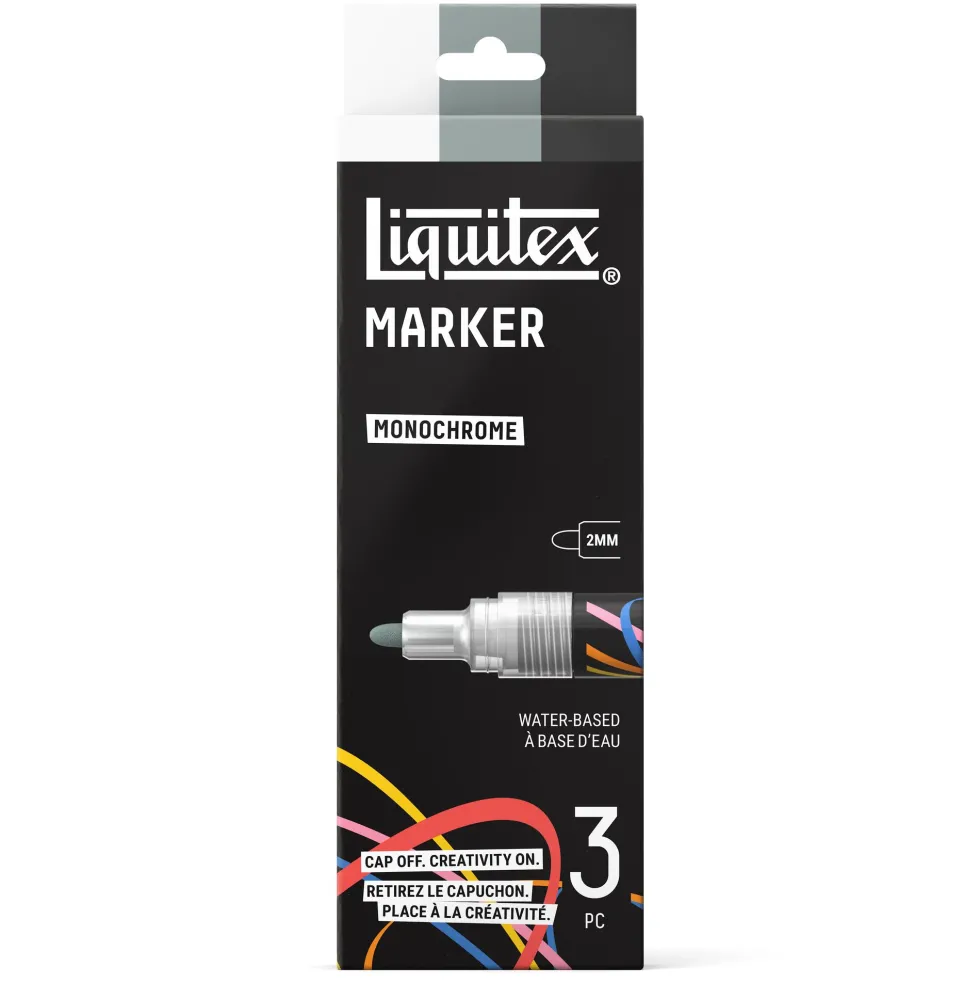 Zestaw markerów akrylowych Monochrome - Liquitex - 3 szt.