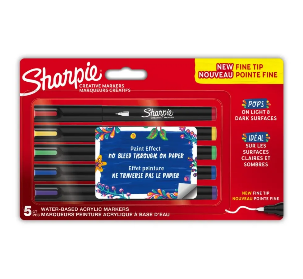 Zestaw markerów akrylowych - Sharpie - 2,5 mm 5 szt.