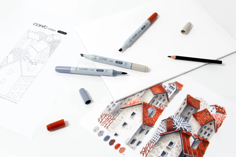 Zestaw markerów dwustronnych Copic Ciao Layer & Mix - Architect Palette