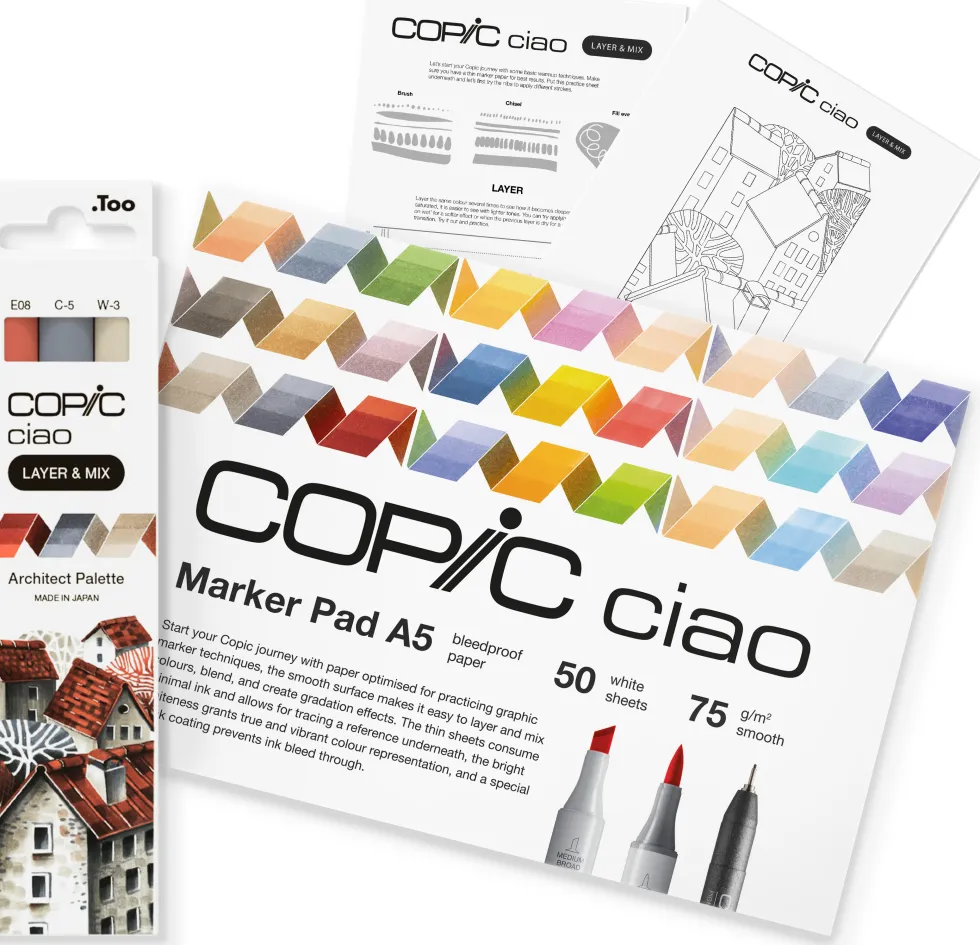 Zestaw markerów dwustronnych Copic Ciao Layer & Mix - Architect Palette