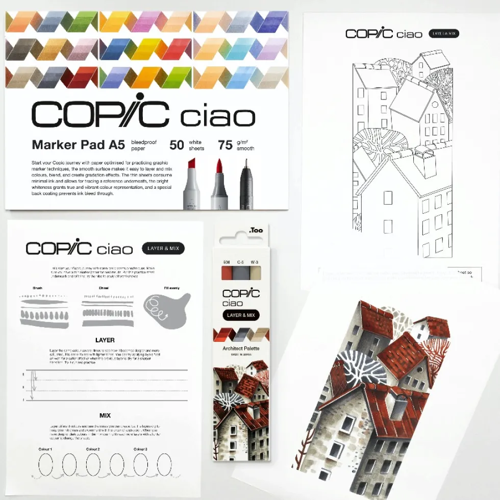 Zestaw markerów dwustronnych Copic Ciao Layer & Mix - Architect Palette