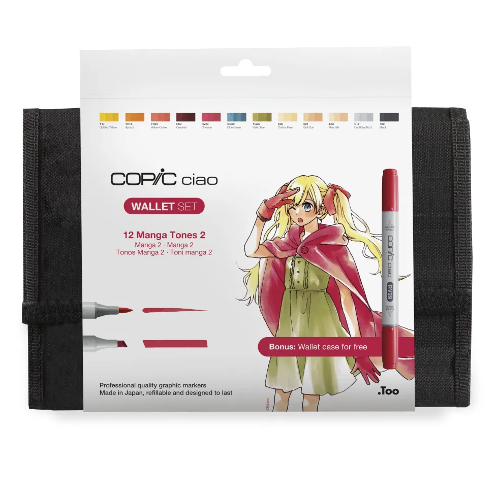 Zestaw markerów dwustronnych Copic Ciao Manga Tones 1 - 12 szt.