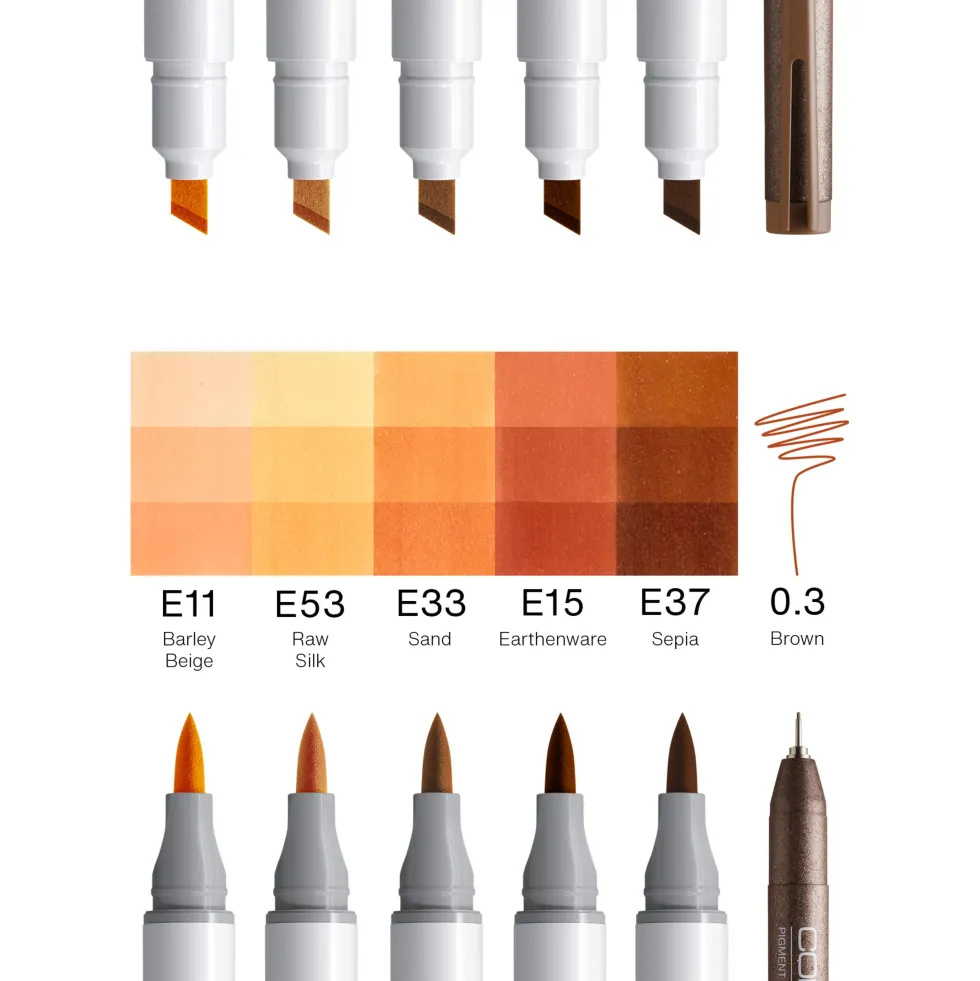 Zestaw markerów dwustronnych Copic Ciao - Portrait Amber Glow