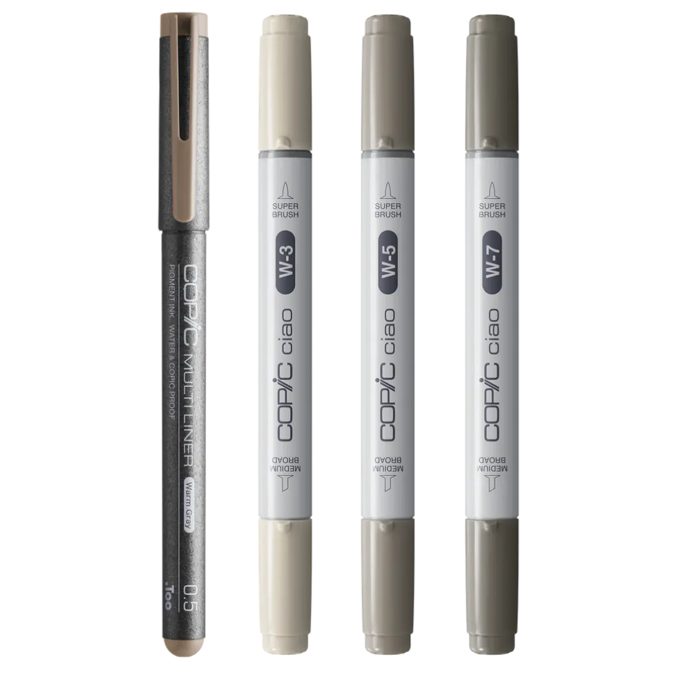Zestaw markerów dwustronnych Copic Ciao Shade - Dark Warm Gray