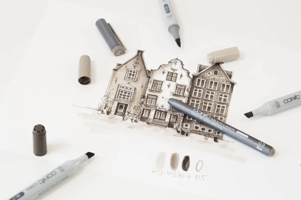 Zestaw markerów dwustronnych Copic Ciao Shade - Dark Warm Gray