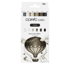 Zestaw markerów dwustronnych Copic Ciao Shade - Warm Gray & Black 6 szt.