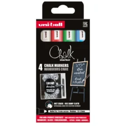 Zestaw markerów kredowych do tablic Chalk - Uni - 4 kolory