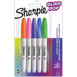 Zestaw markerów permanentnych Glam Pop - Sharpie - 1 mm, 5 szt.