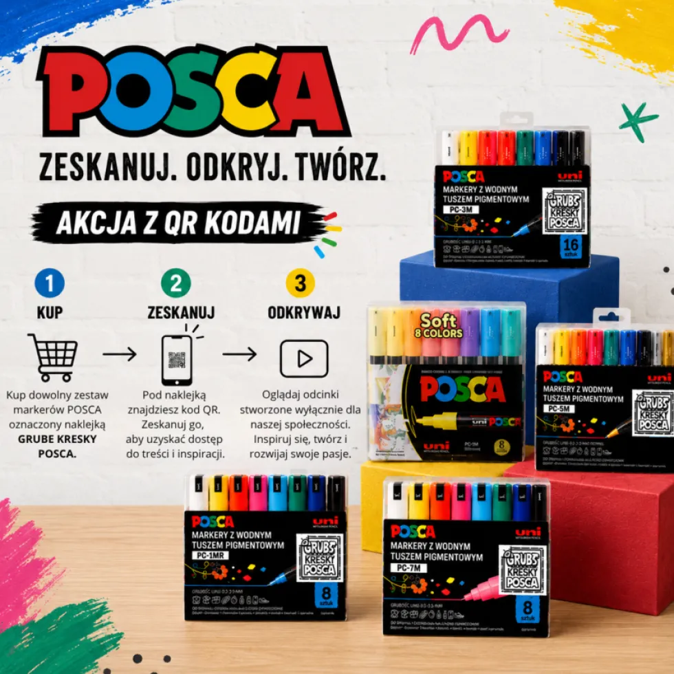 Zestaw markerów Posca PC-3M - Uni - 16 kolorów