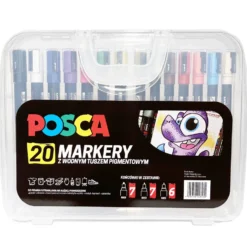 Zestaw markerów Posca w plastikowej walizce - Uni - 20 szt.