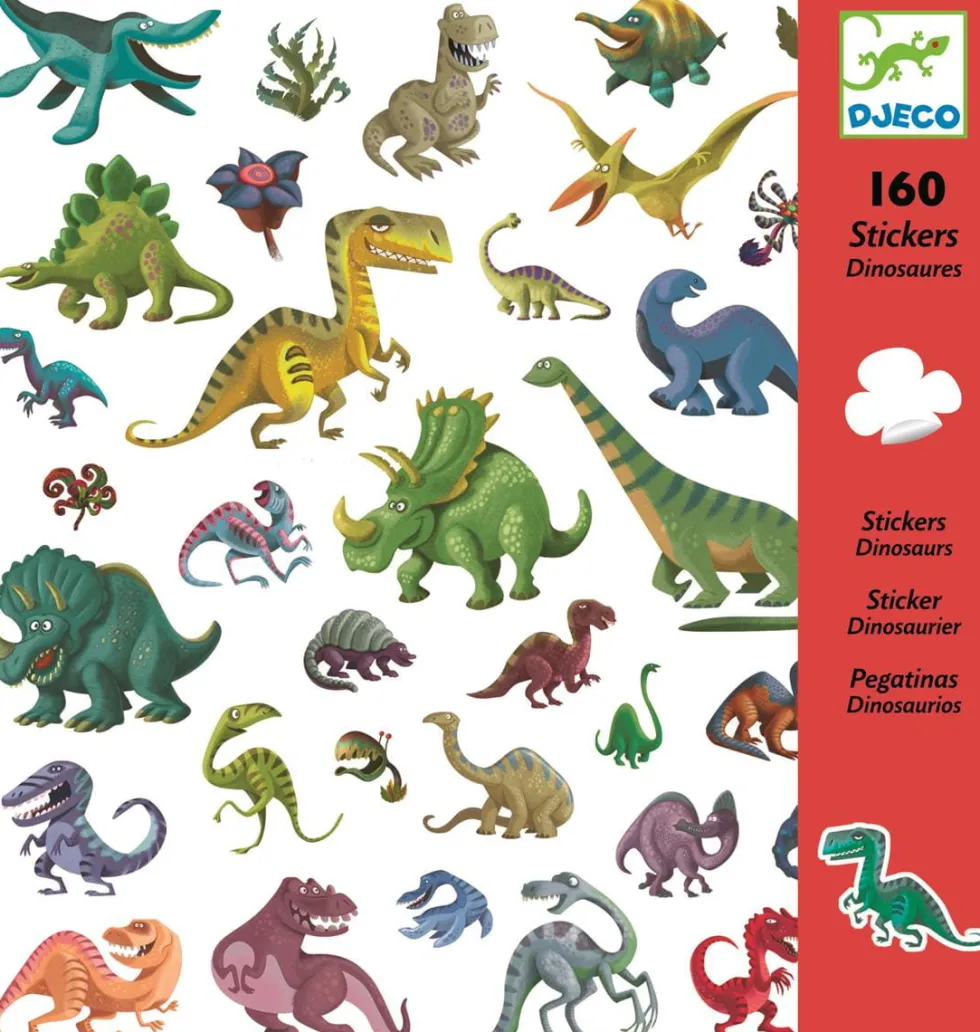 Zestaw naklejek Dinozaury - Djeco - 160 szt.