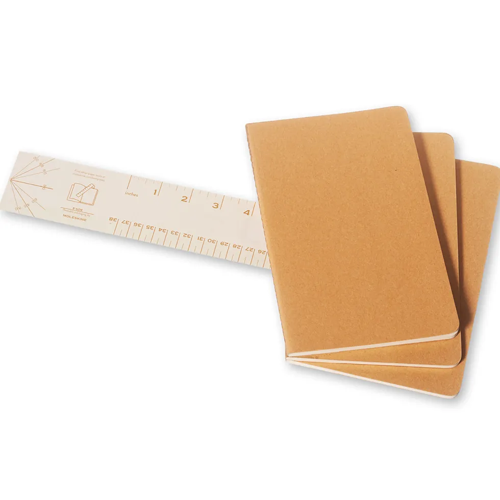 Zestaw notatników Cahier Journals - Moleskine - Sand gładkie miękka okładka L