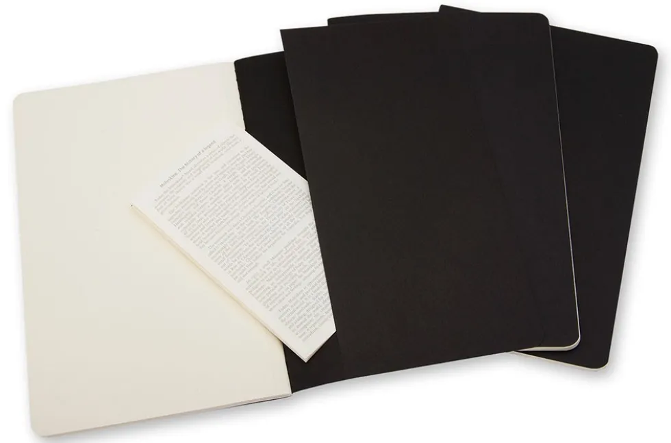 Zestaw notatników gładkich A6 - Moleskine - czarne 3 szt.