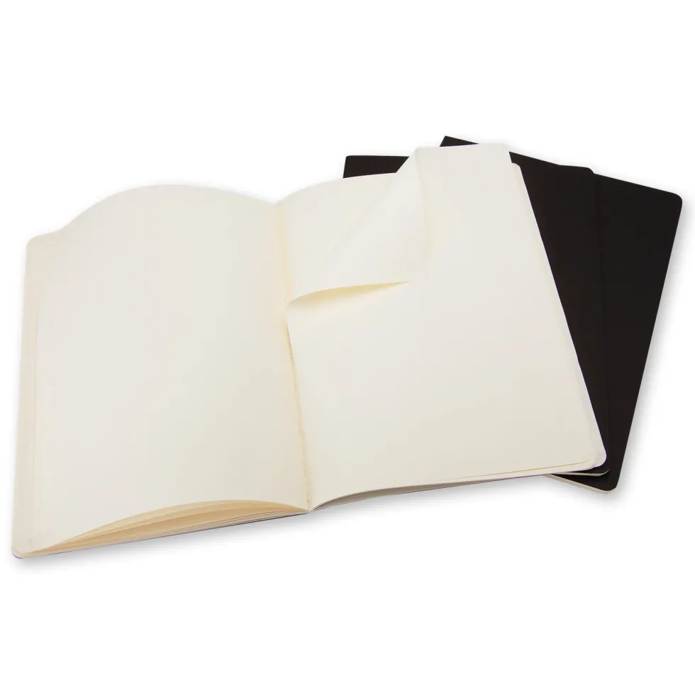 Zestaw notatników gładkich XL - Moleskine - czarne 3 szt.