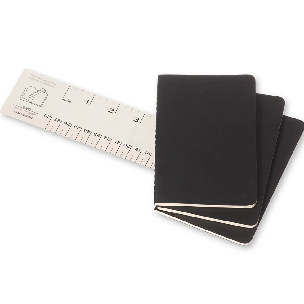 Zestaw notatników w kratkę A6 - Moleskine - czarne 3 szt.