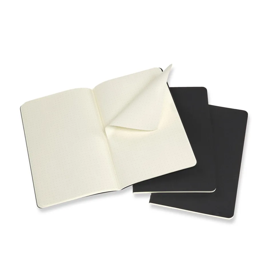 Zestaw notatników w kropki A6 - Moleskine - czarne 3 szt.