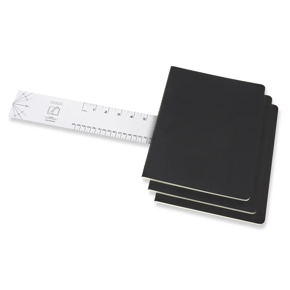 Zestaw notatników w kropki XL - Moleskine - czarne 3 szt.