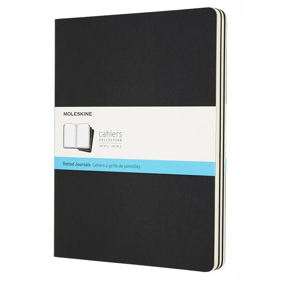 Zestaw notatników w kropki XL - Moleskine - czarne 3 szt.