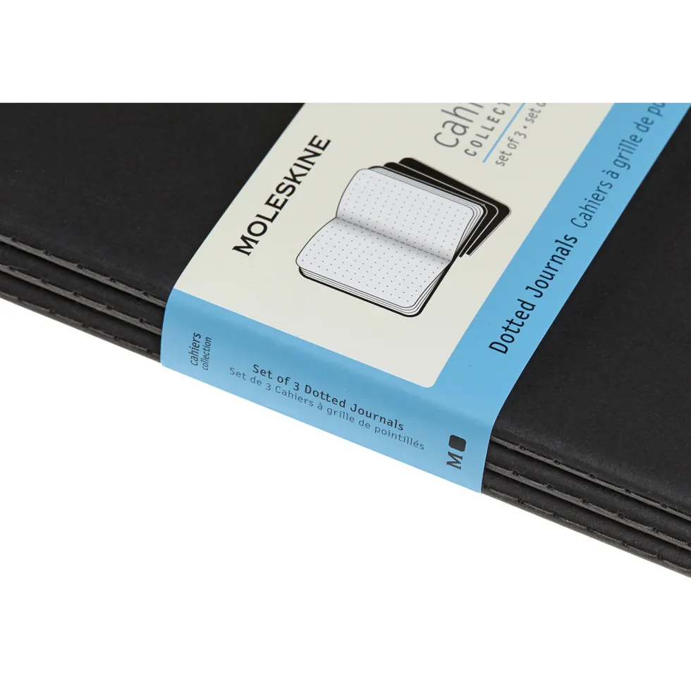 Zestaw notatników w kropki XL - Moleskine - czarne 3 szt.