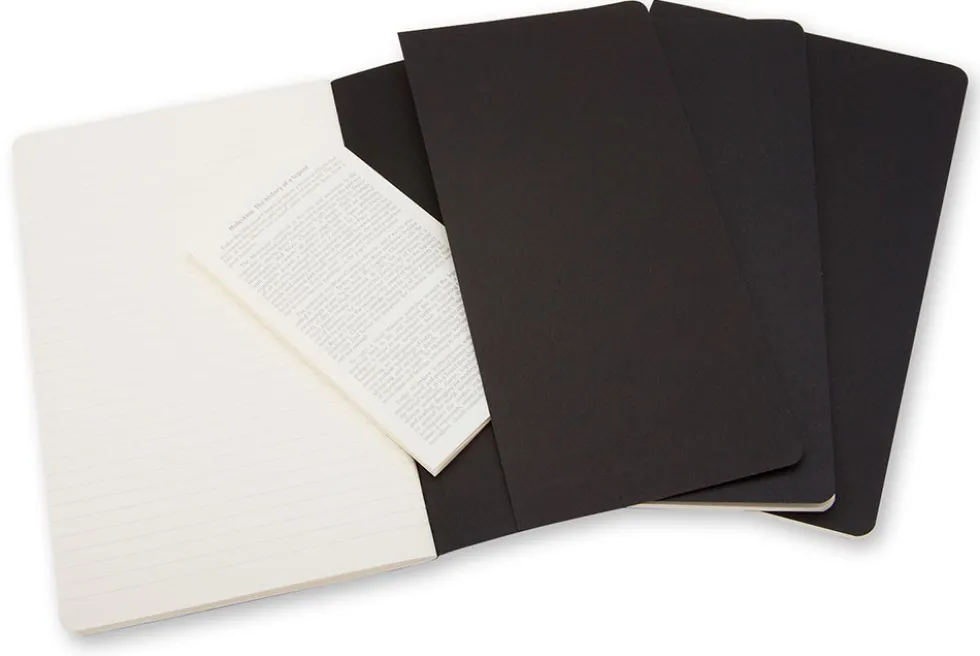 Zestaw notatników w linie A6 - Moleskine - czarne, 3 szt.