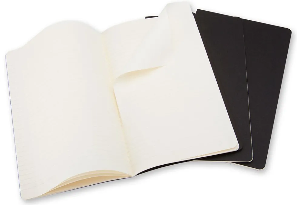 Zestaw notatników w linie A6 - Moleskine - czarne, 3 szt.