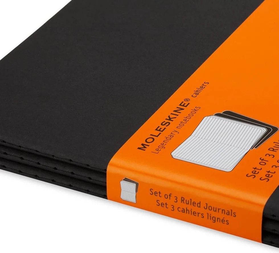 Zestaw notatników w linie A6 - Moleskine - czarne, 3 szt.