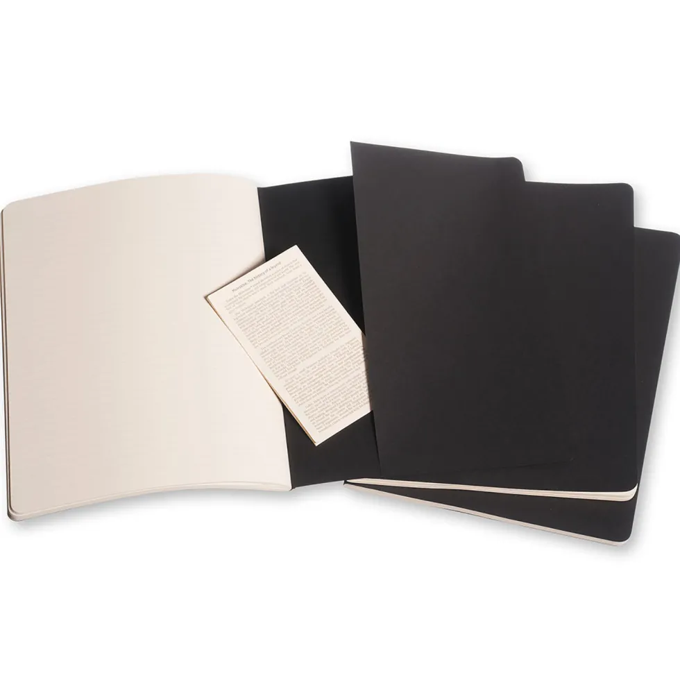 Zestaw notatników w linie XL - Moleskine - czarne 3 szt.