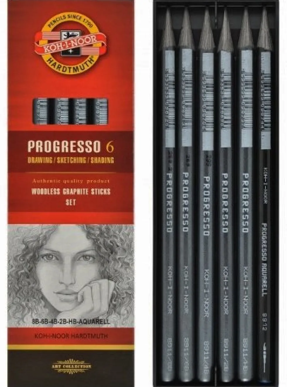 Zestaw ołówków bezdrzewnych Progresso - Koh-I-Noor - 6 szt.