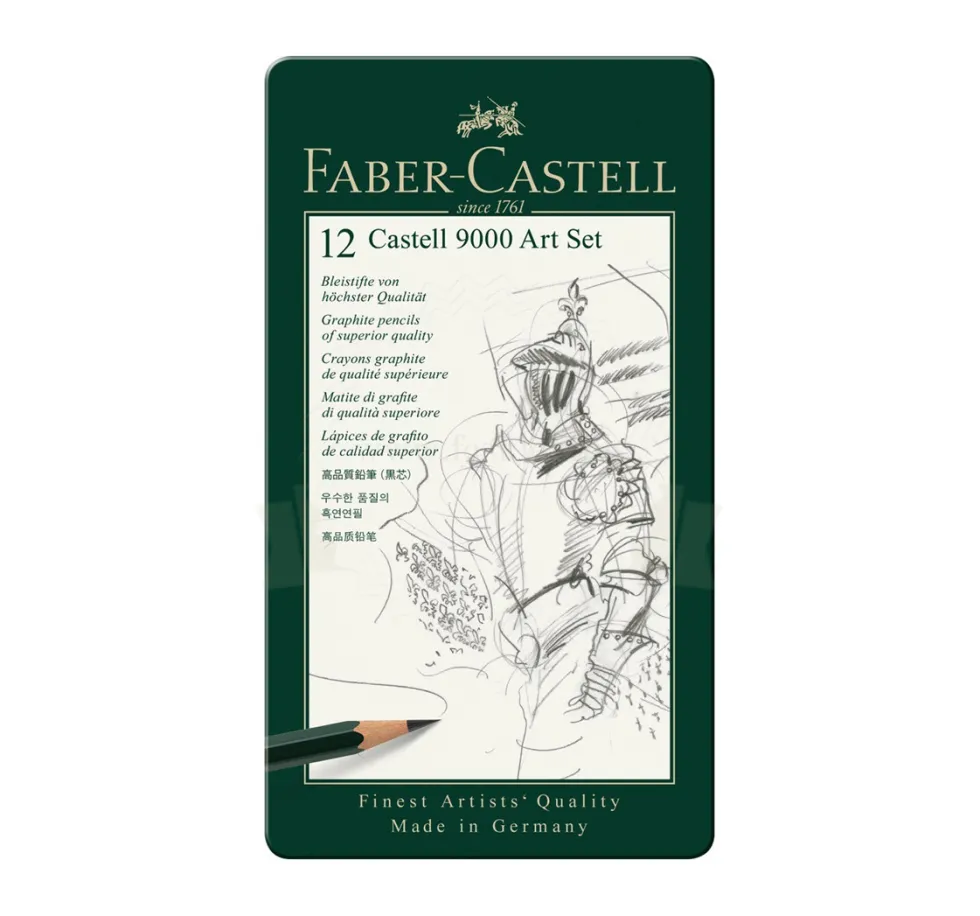 Zestaw ołówków Castell 9000 w metalowym pudełku - Faber-Castell - 12 szt.