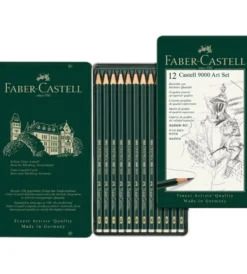Zestaw ołówków Castell 9000 w metalowym pudełku - Faber-Castell - 12 szt.