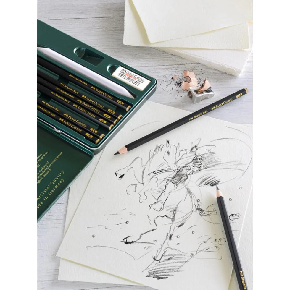Zestaw ołówków grafitowych Pitt Graphite Matt - Faber-Castell - 8 szt.