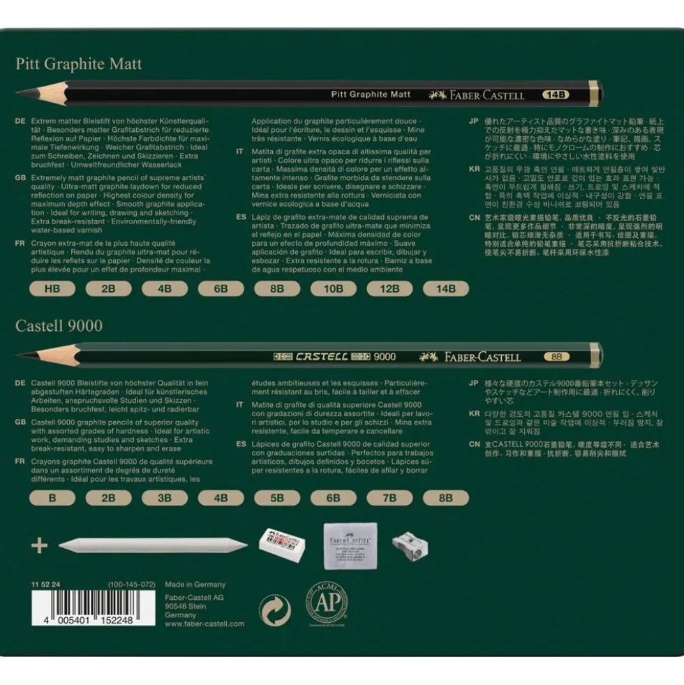 Zestaw ołówków Pitt Graphite Matt & Castell 9000 - Faber-Castell - 20 szt.