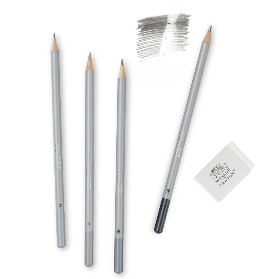 Zestaw ołówków Studio Collection z gumką - Winsor & Newton - miękkie, 5 szt.