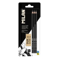 Zestaw ołówków węglowych Art Charcoal - Milan - czarne 3 szt.