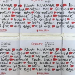 Zestaw papeterii 100% bawełny 210 g - Khadi Papers - White 15 x 15 cm 10 szt.