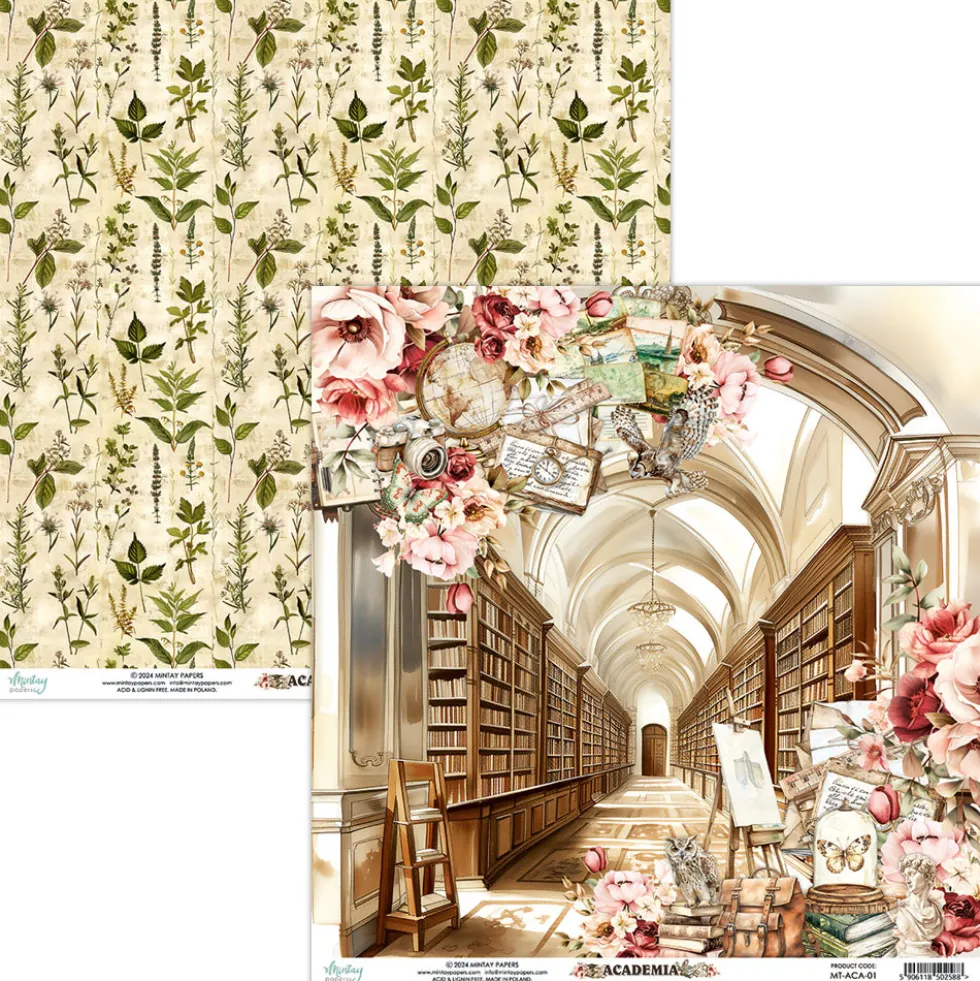 Zestaw papierów do scrapbookingu 15,2 x 15,2 cm - Mintay - Academia